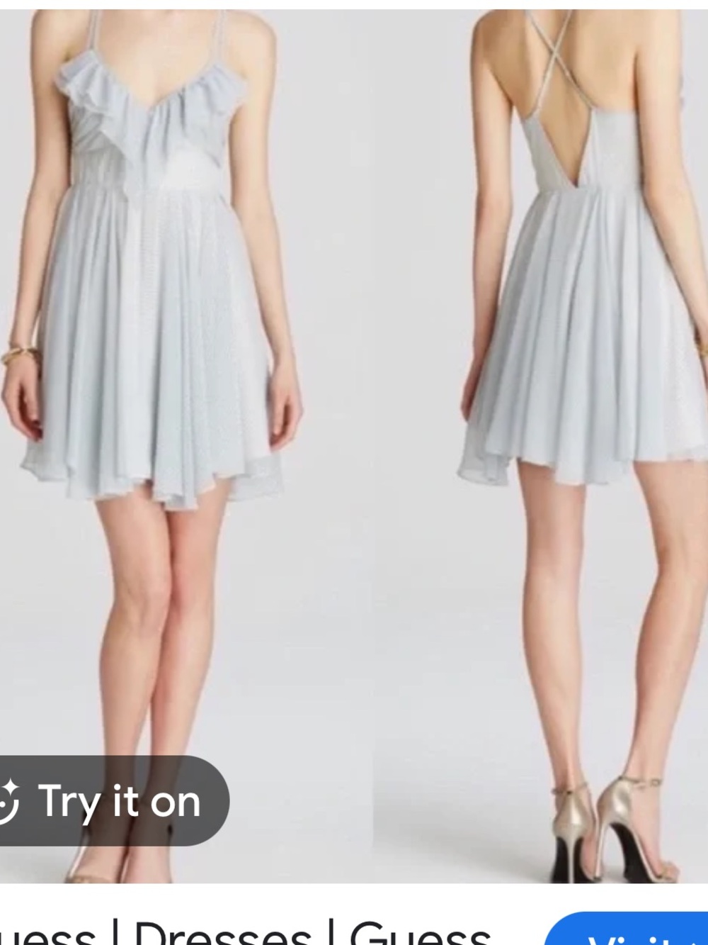 GUESS Julia Mini Dress SIZE 10 Chiffon Fit & Flare Ruffle Feminine Whimsical